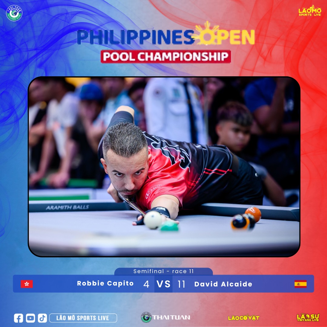 David Alcaide hạ gục Robbie Capito 11–4, ghi tên vào chung kết Philippines Open Pool Championship 2025